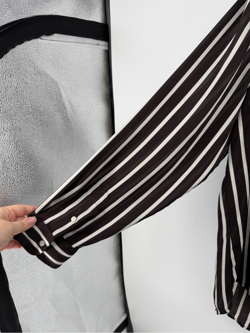Lauren Ralph Lauren Old Money Quiet Luxury Black Striped Blouse Size 1X Plus - Picture 8 of 14